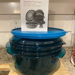 Tupperware TupperWave Stack Cooker Teal New!